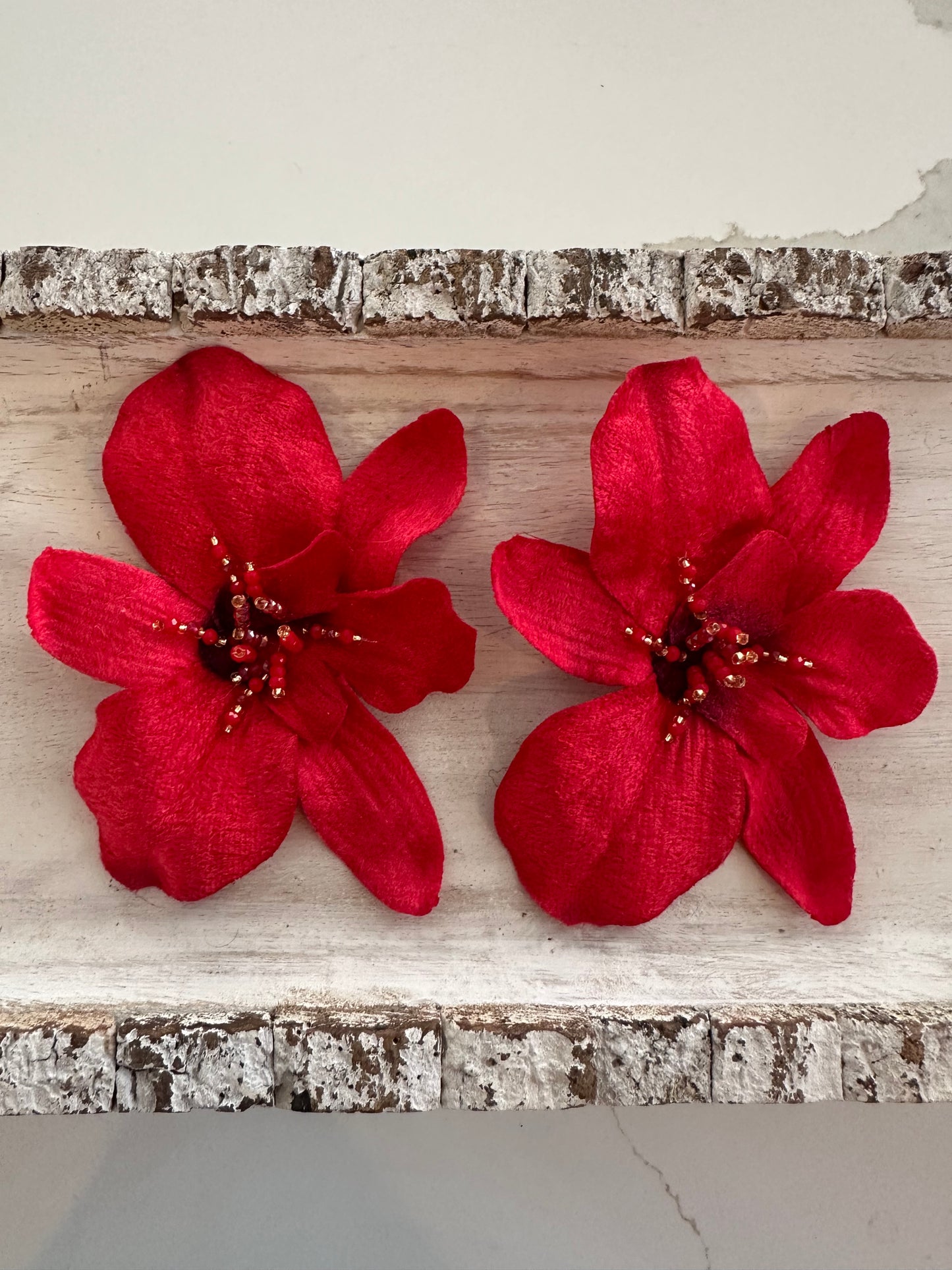 Cattleya Earrings- Red XL
