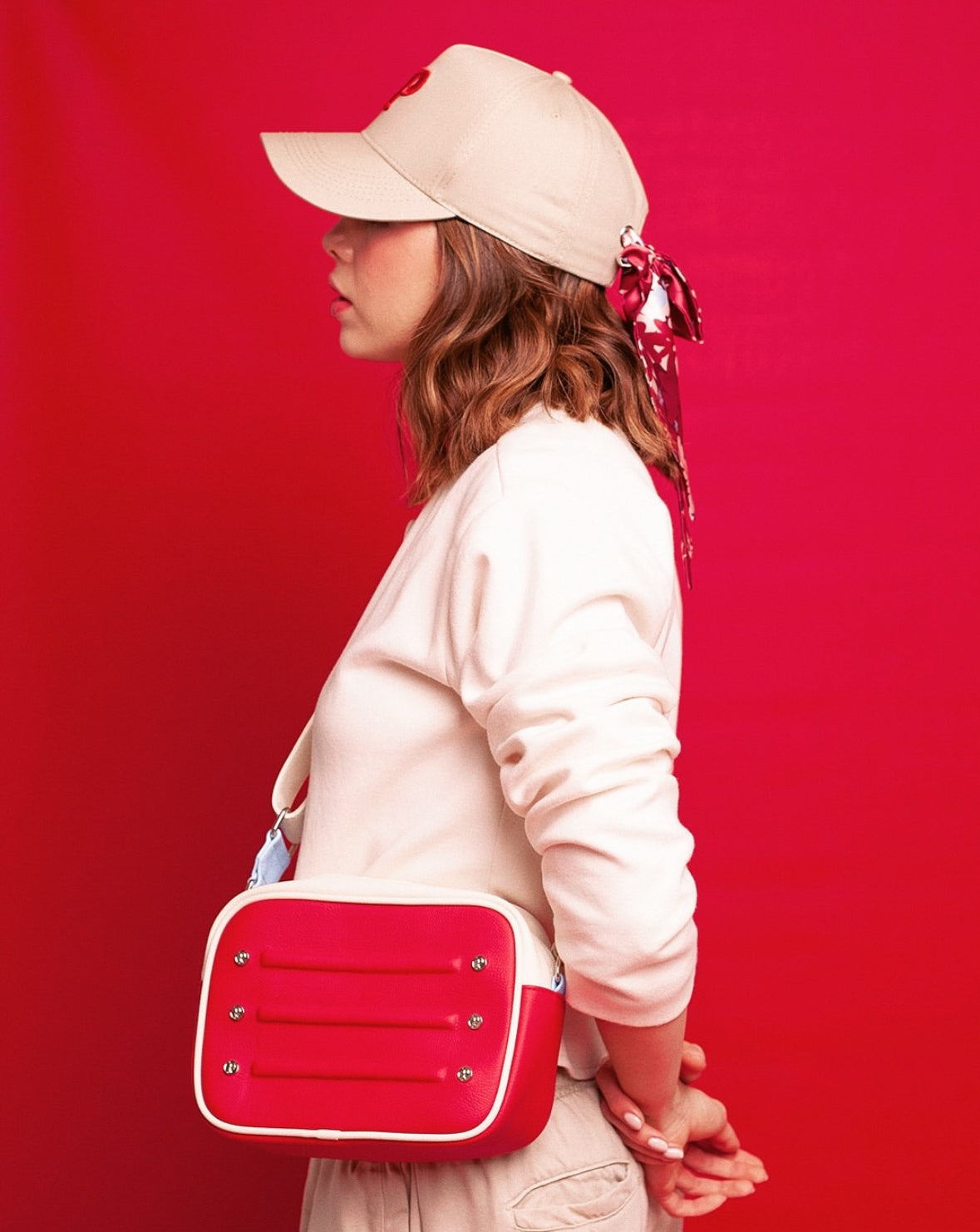 Bandolera Nuba Ivory x Cherry- The Garden