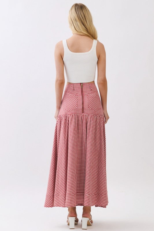 Gingham 🍒 Maxi Skirt