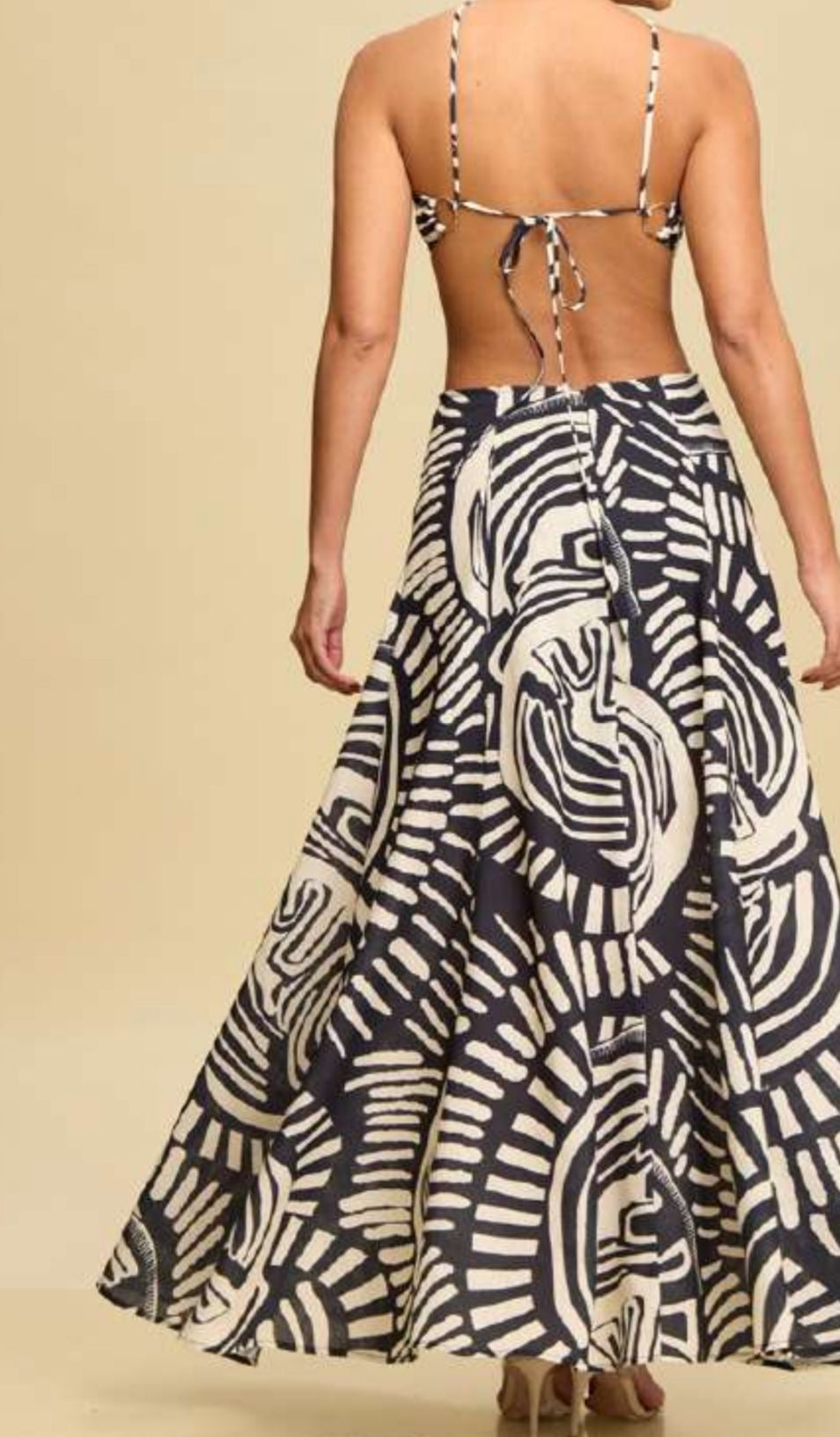 Black / Beige Maxi Dress