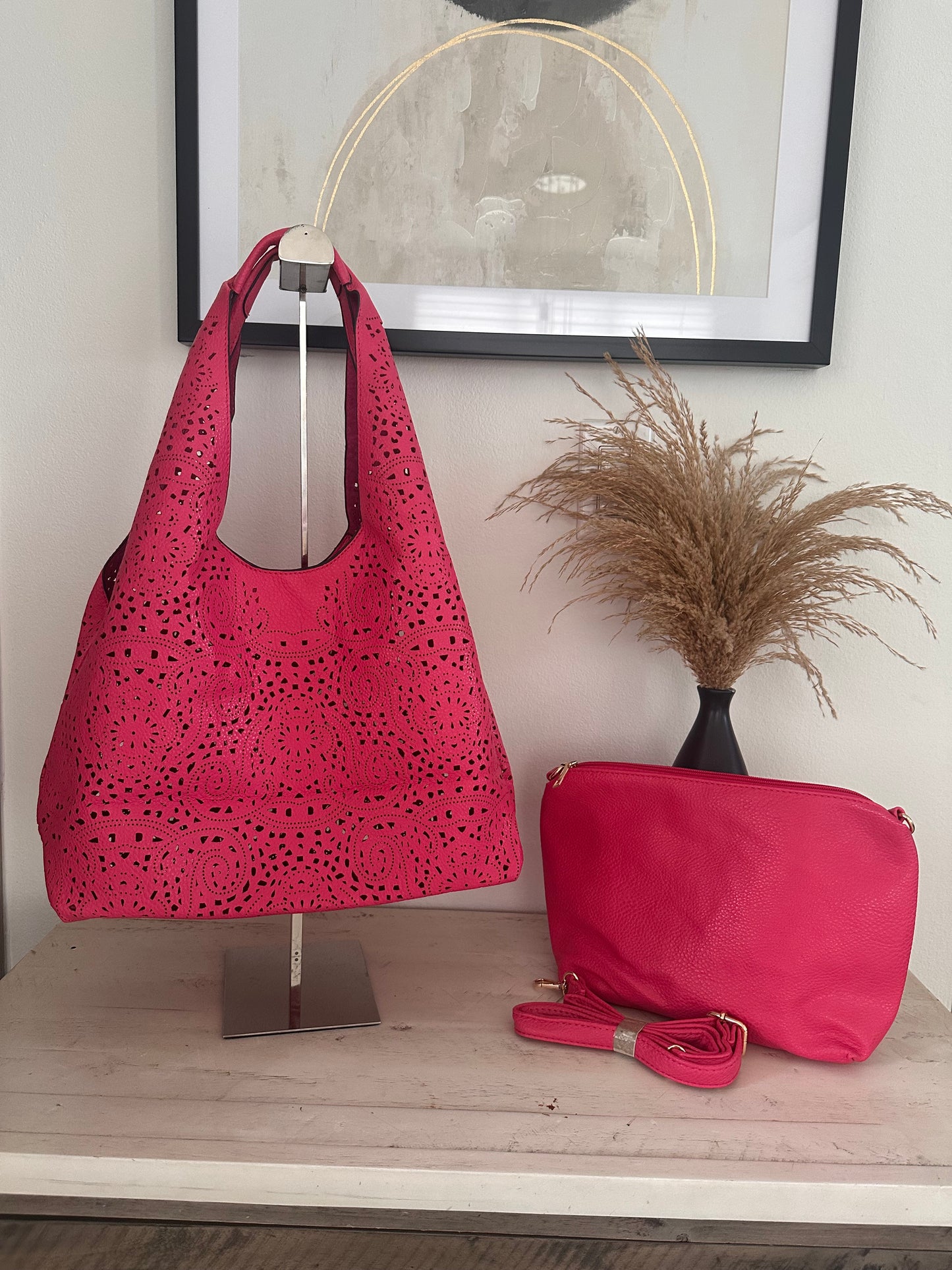 Mila Spring Double Bag- Fuscia