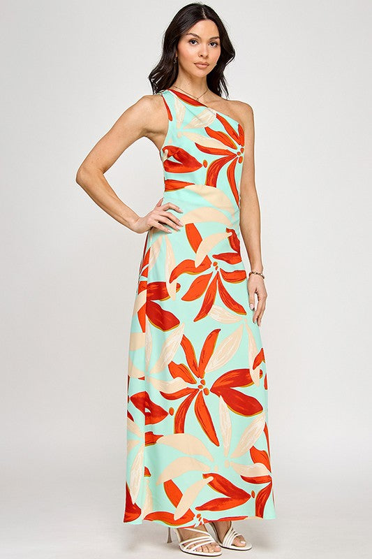 One Shoulder Maxi Dress