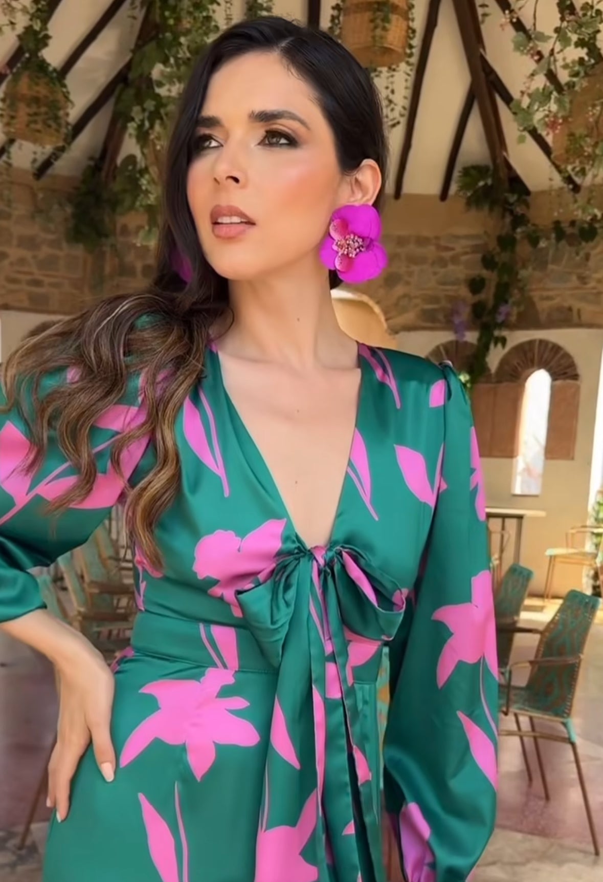Loretta Orchid Earrings- Fuscia XL