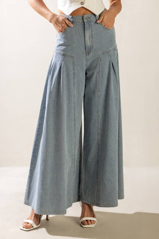Striped Light Denim