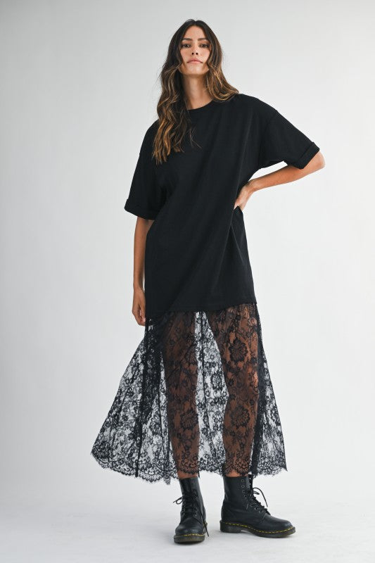 T-Shirt Lace Maxi Dress