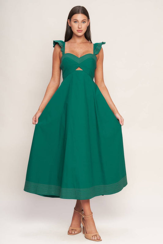 Holiday Midi Dress- Green