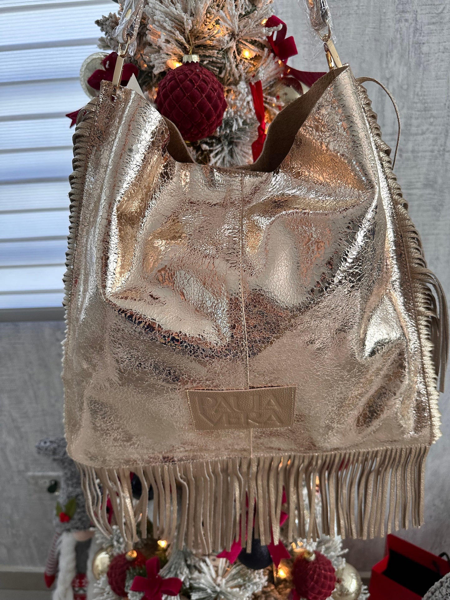 Vera’s Leather Bag- Gold