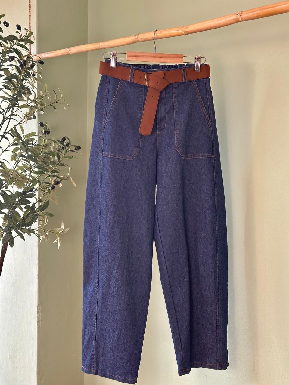 Barrel Pant- Dark Denim
