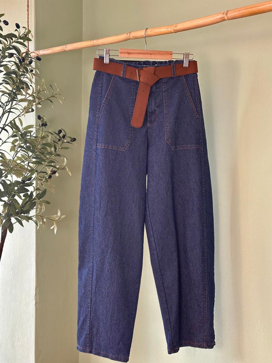 Barrel Pant- Dark Denim