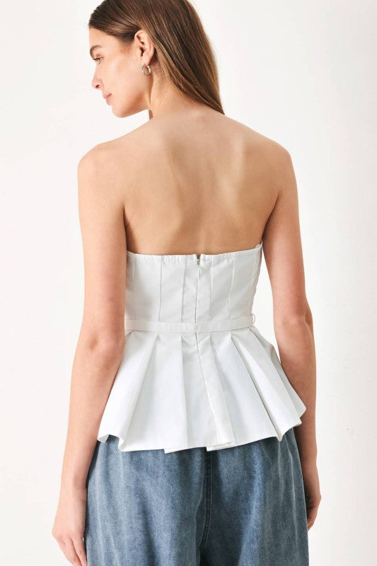 White Peplum Top