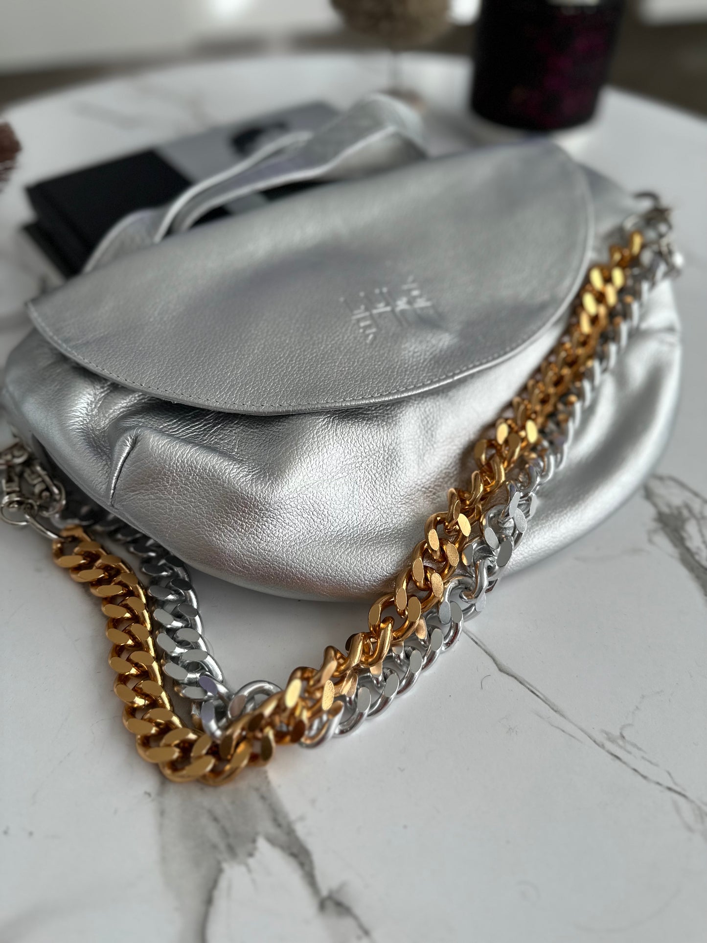 Reptilia Bag Silver XL + Doble cadena