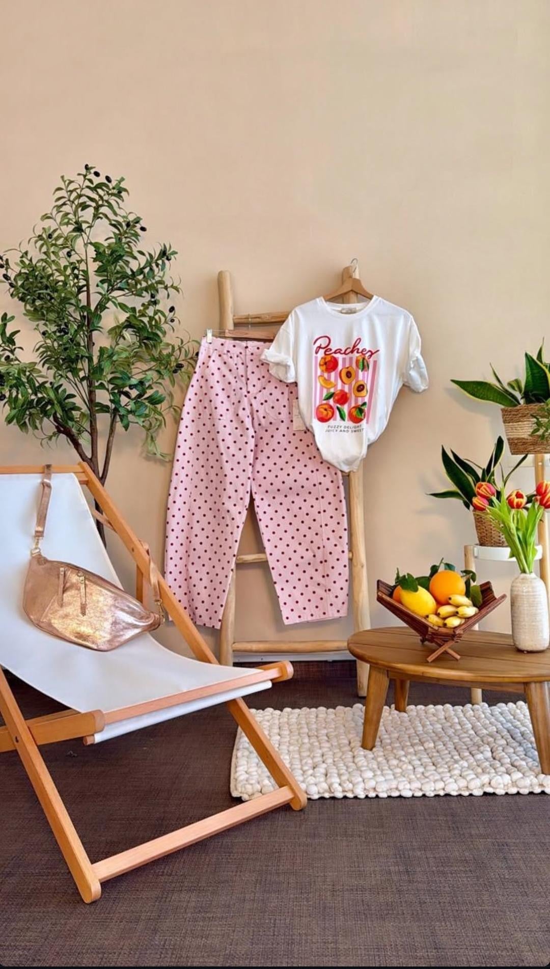 Barrel Pant- Polka Dots