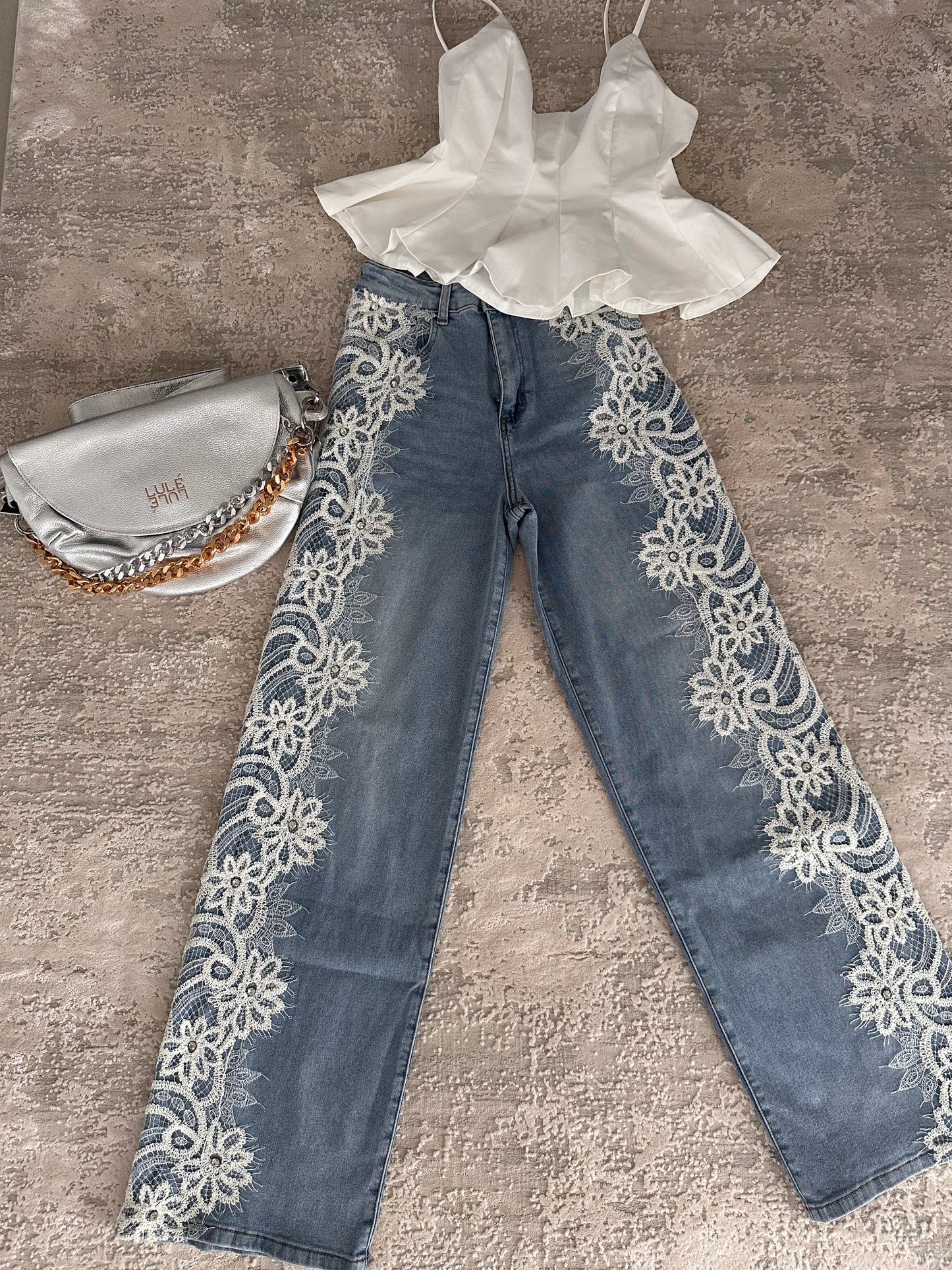 Sided Lace Blue Denim