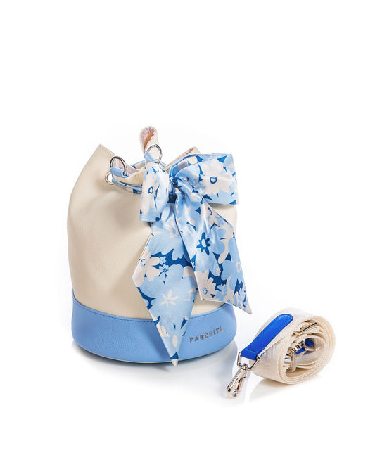 Bolso Vilma Ivory x Azul Claro- The Garden
