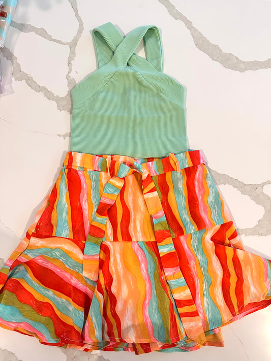 Multi Color Skort