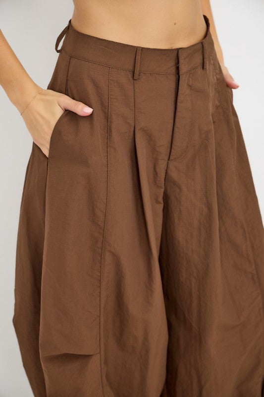 Wide Ballon Pant- Brown
