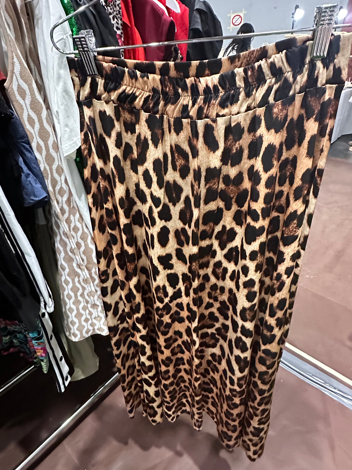 Animal Print Silk Skirt