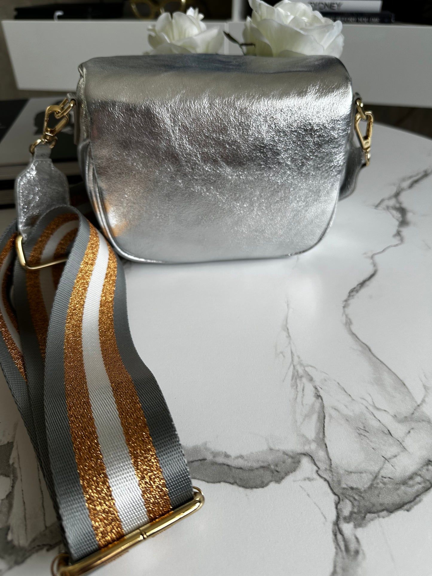 Leather Bag Florence- Silver