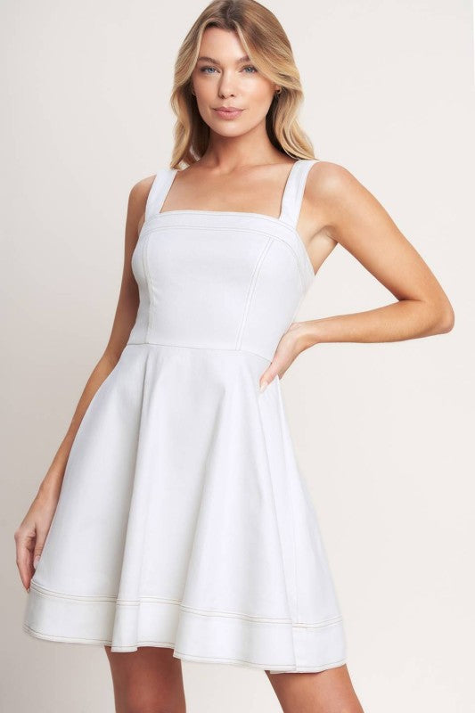 Denim White Dress