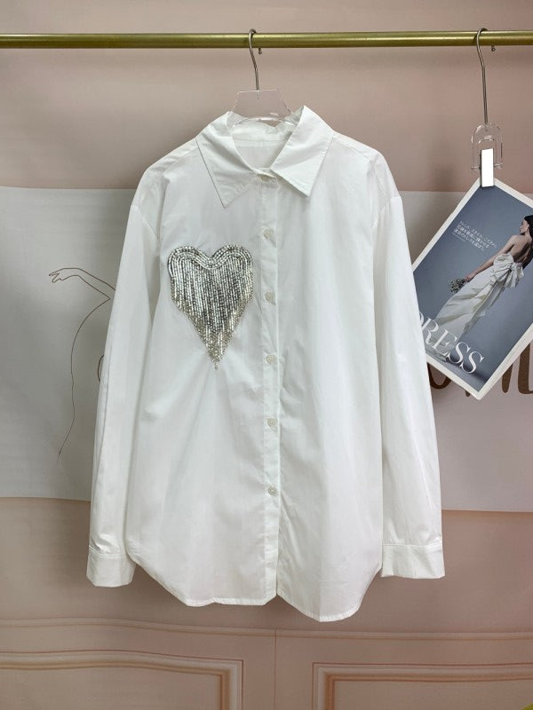 Buttons Downs Heart Blouse