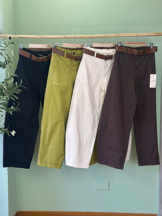 White Barrel Pant