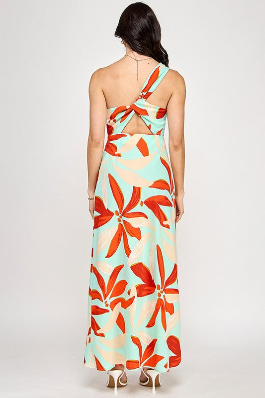 One Shoulder Maxi Dress