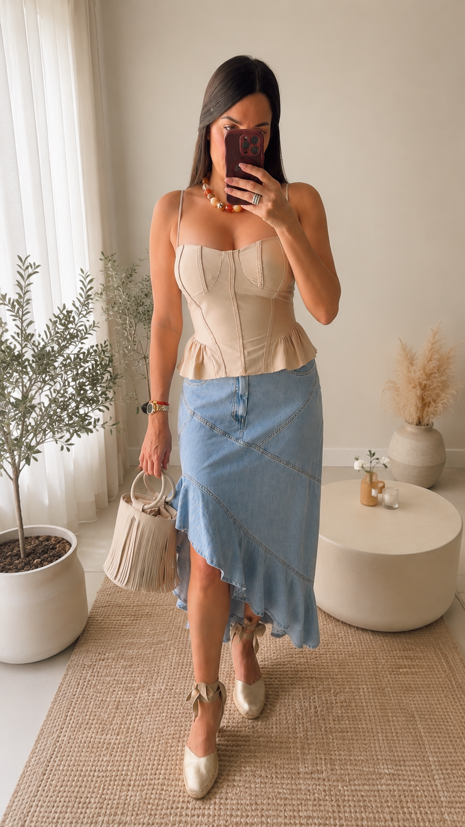 Asymmetrical Denim Skirt