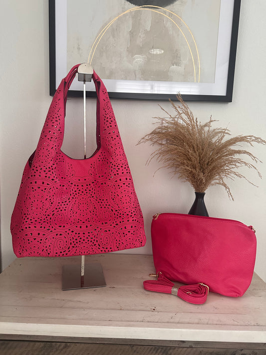 Mila Spring Double Bag- Fuscia