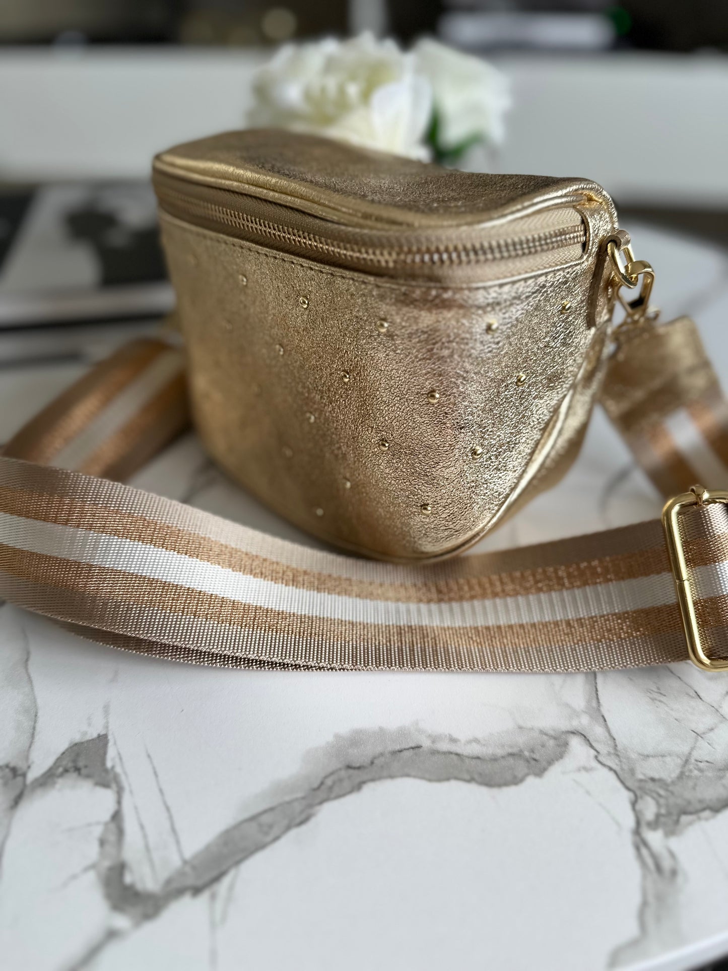 Leather Bag- Gold