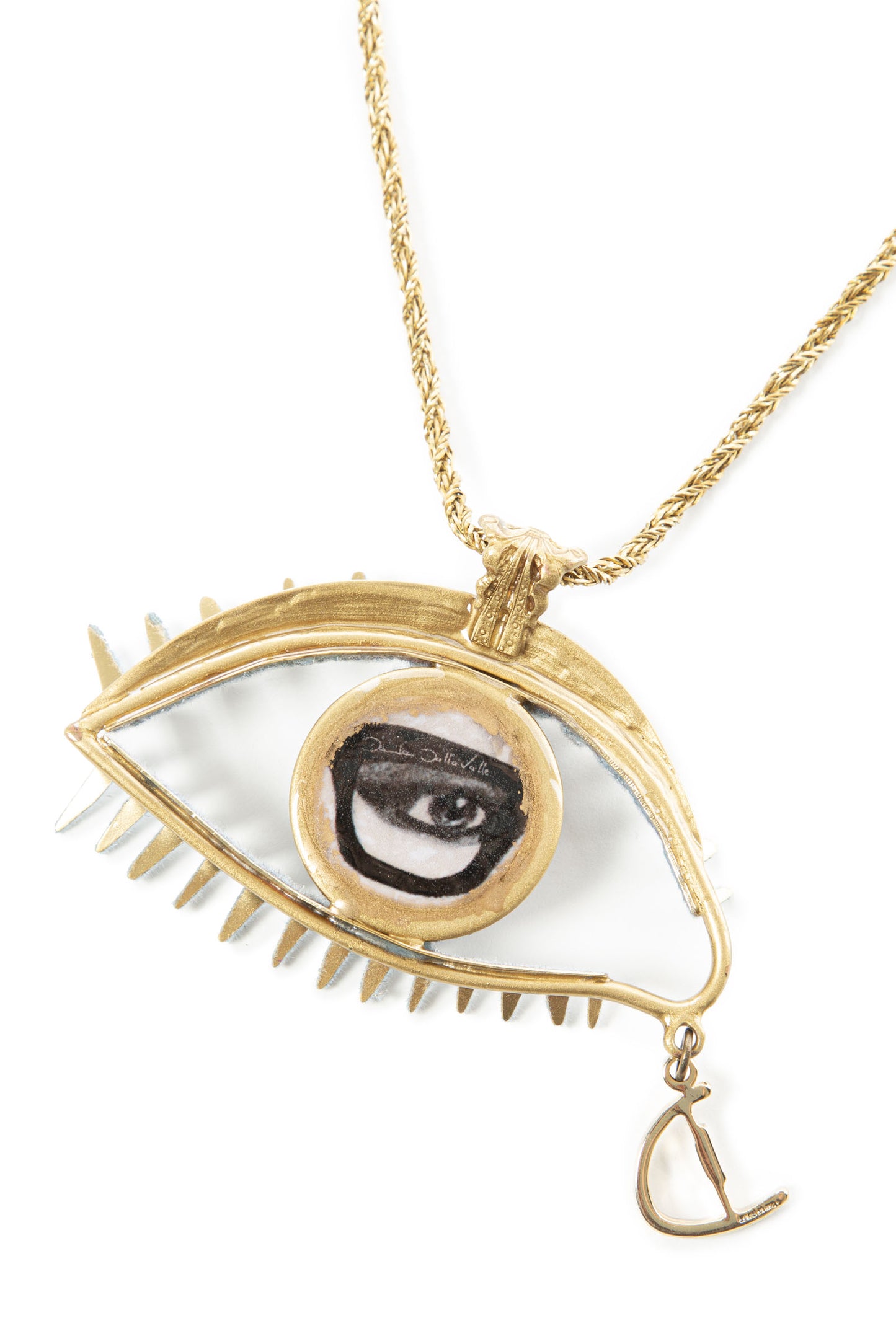 Iconic Eye Necklace Gray/Gold