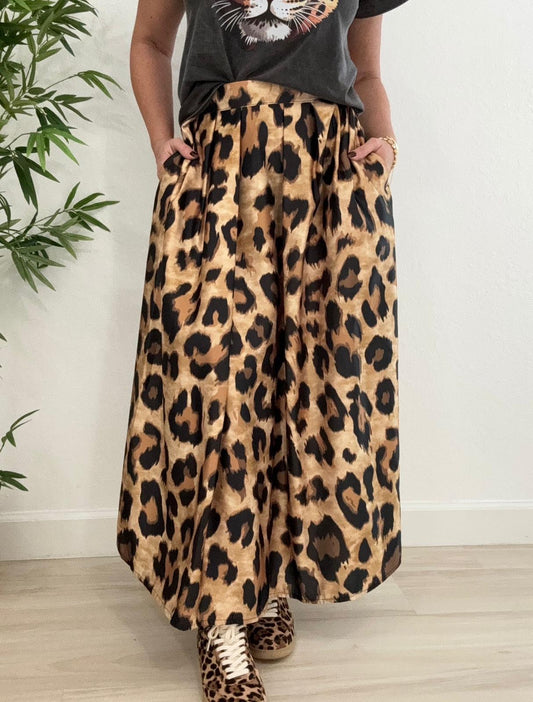 Animal Print Silk Skirt