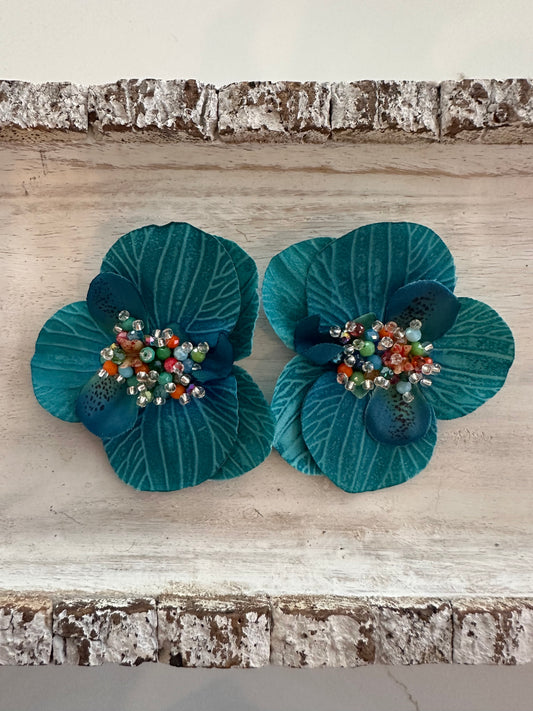 Loretta Orchid Earrings- Turquoise