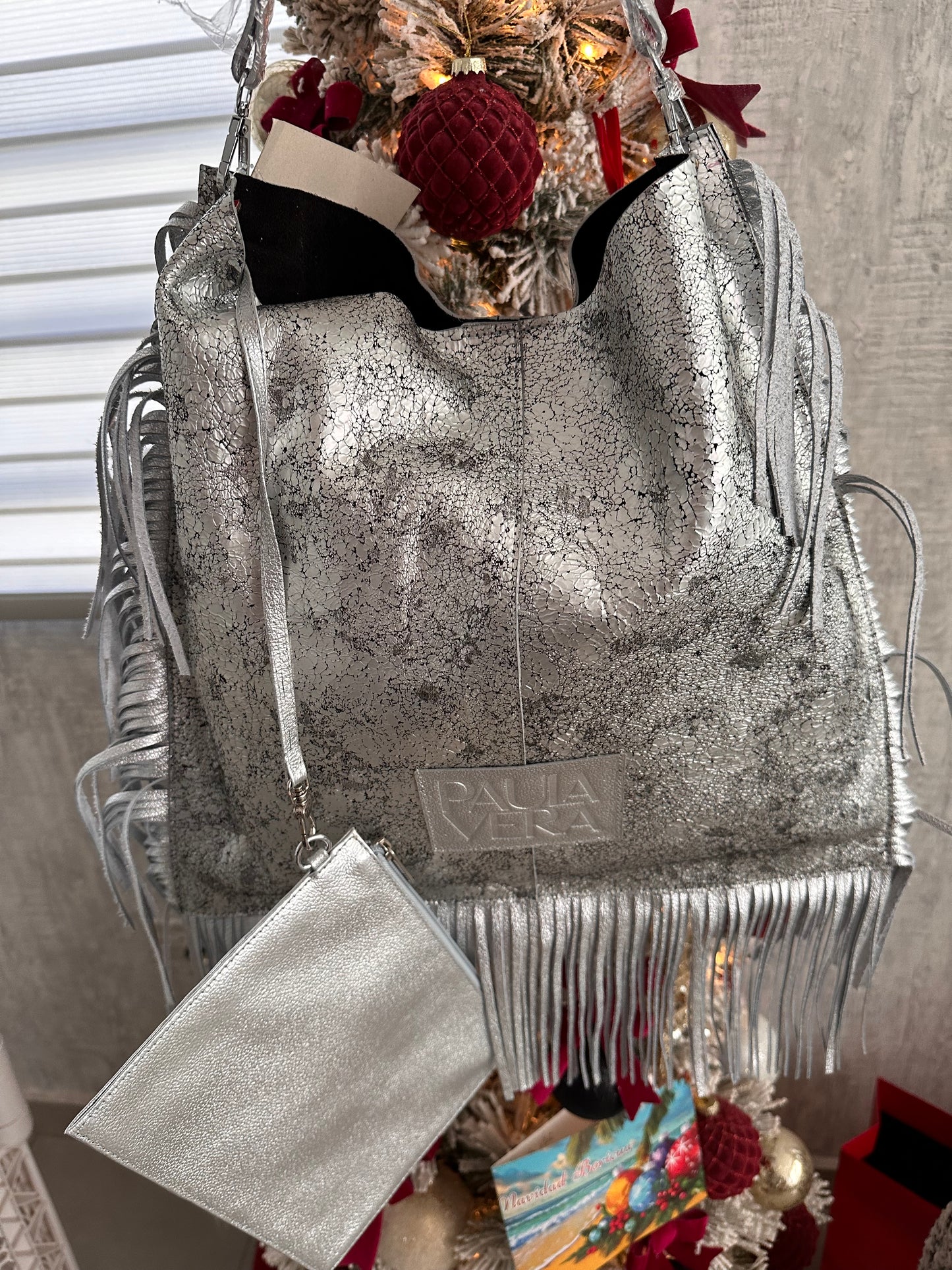 Vera’s Leather Bag- Silver