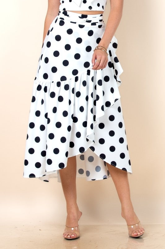 Black Dot Wrap Around Skirt