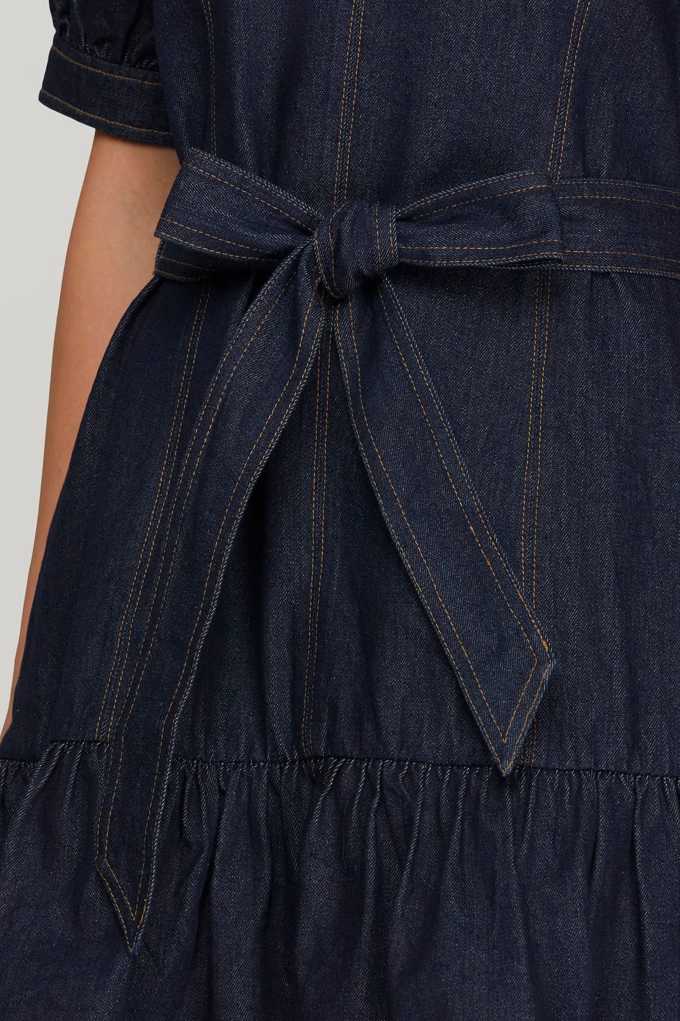 Dark Denim Belted Dress
