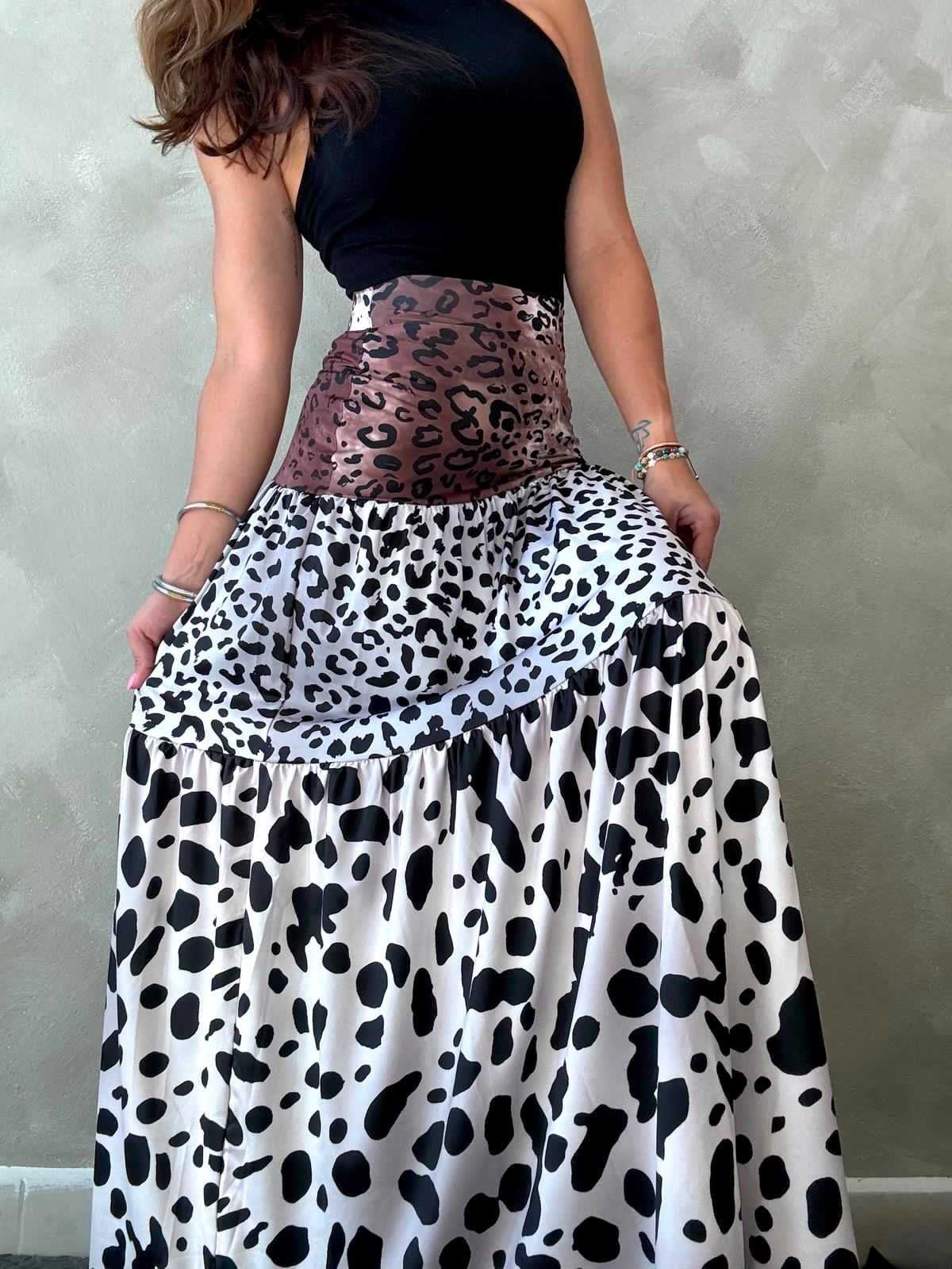 Mix Animal Print Maxi Skirt