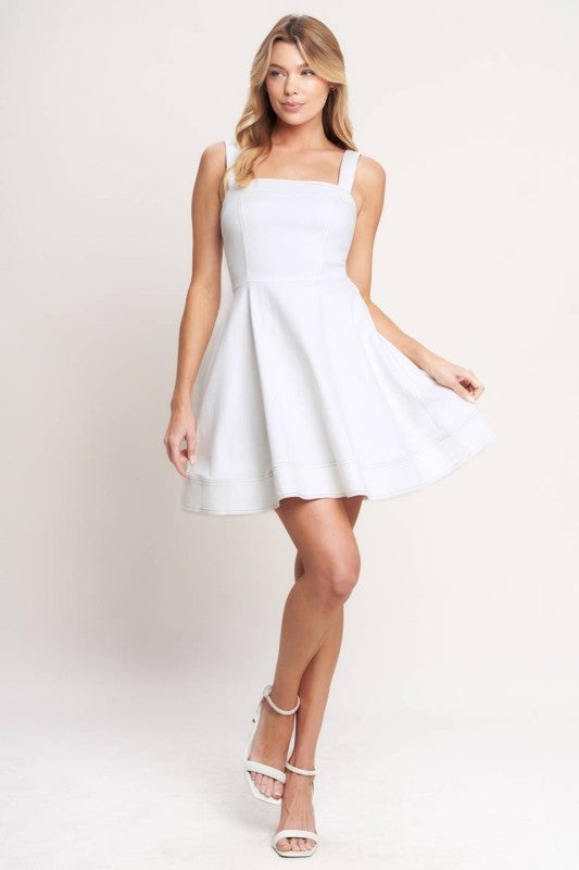 Denim White Dress