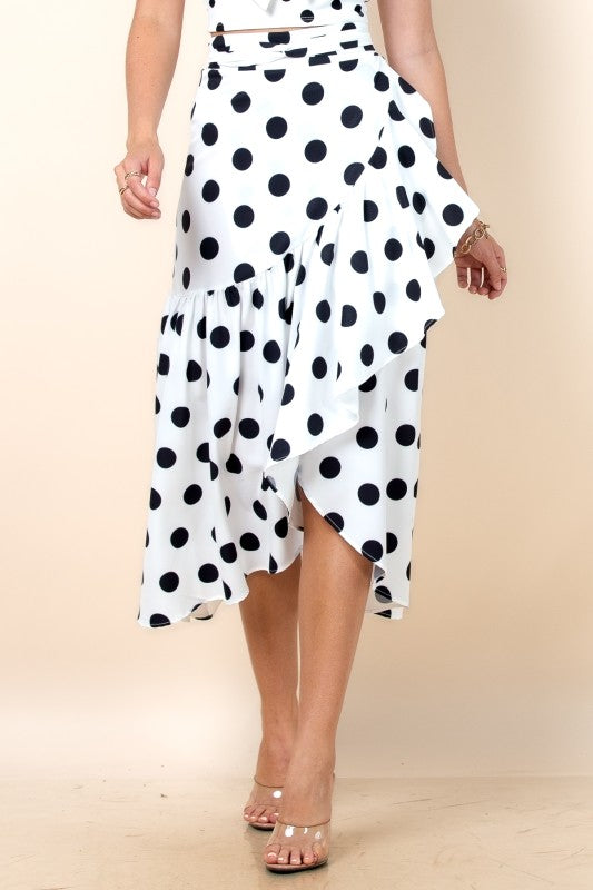 Black Dot Wrap Around Skirt