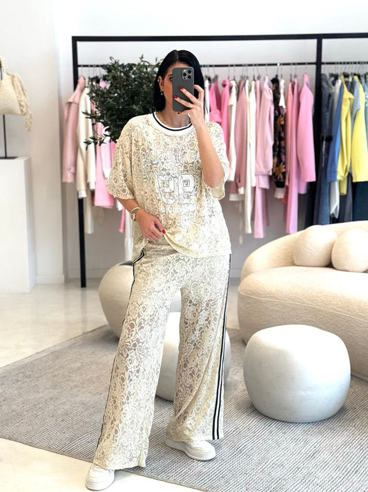 LA Laced Set- Beige