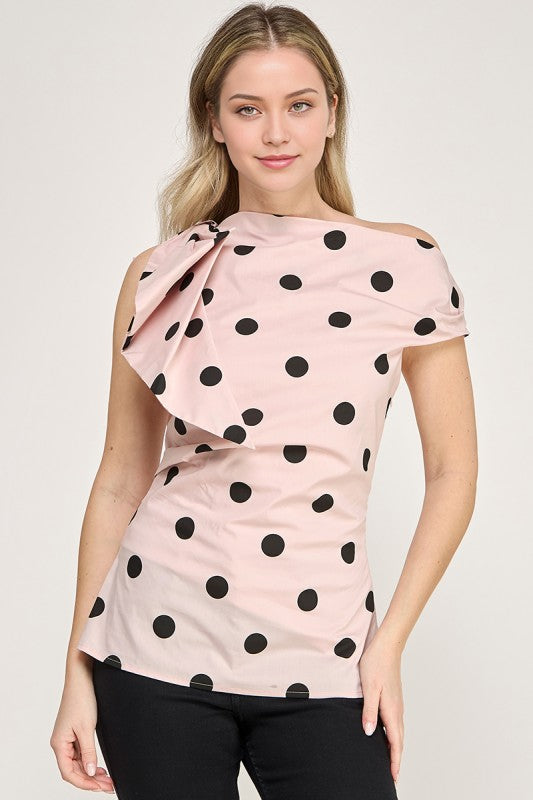 Pink Polka Dots Top