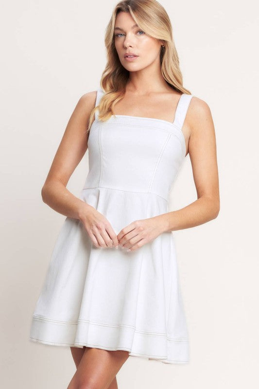 Denim White Dress