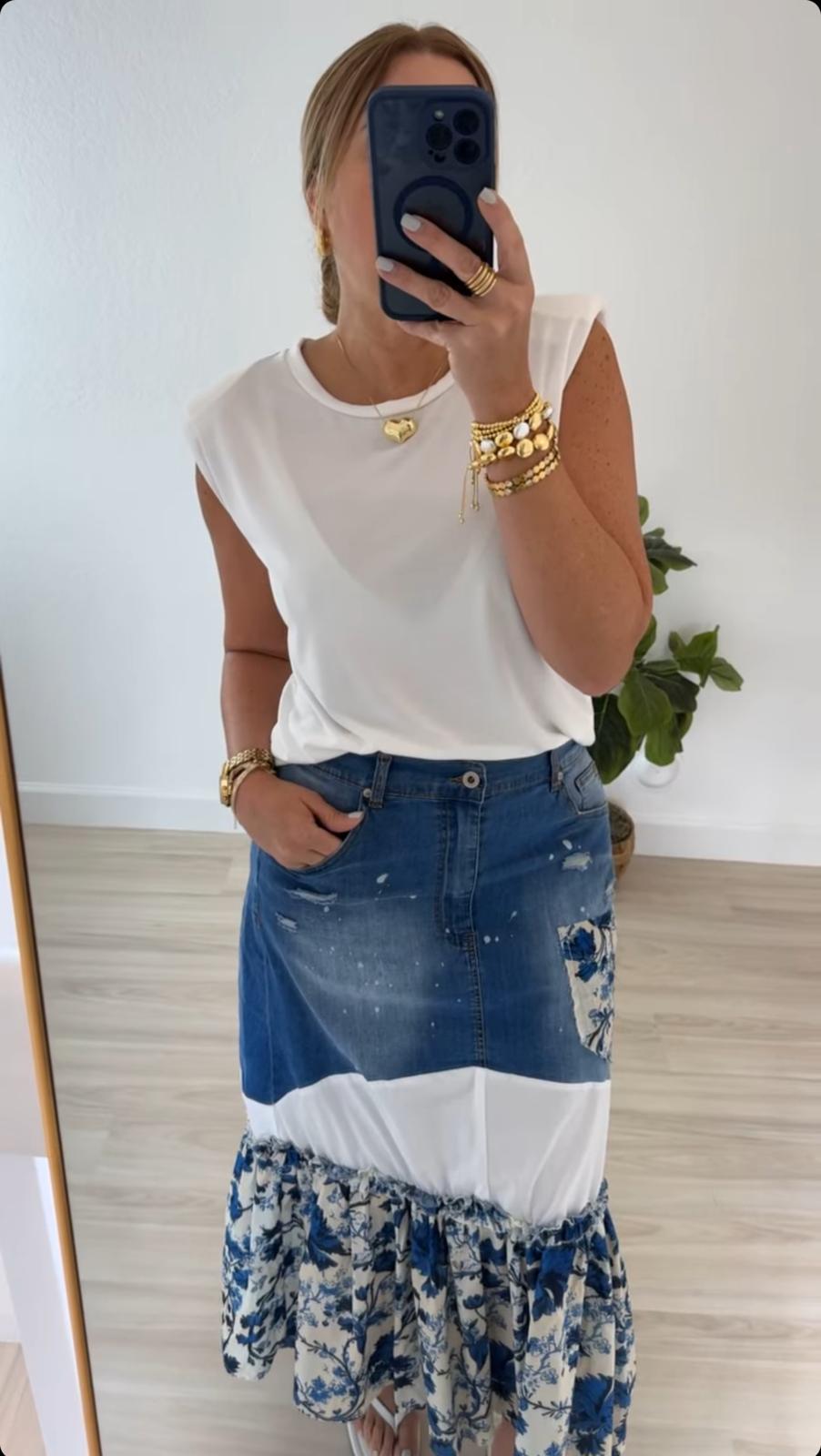 Midi Denim Skirt