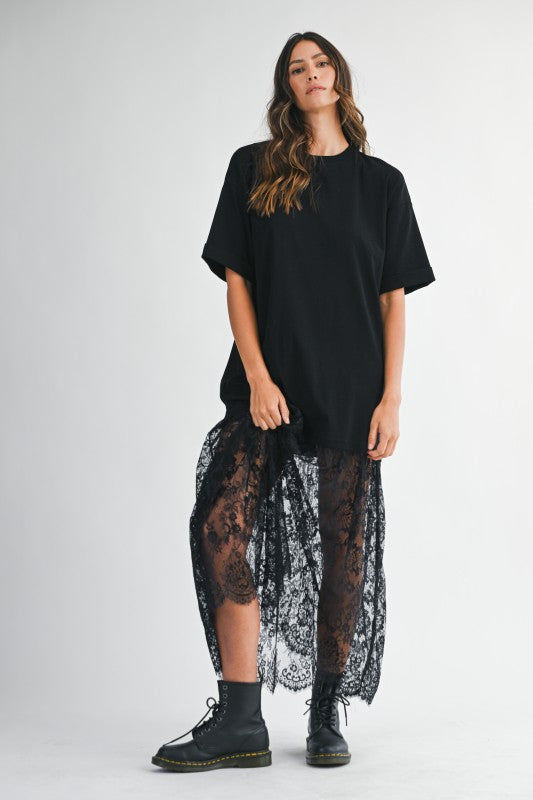 T-Shirt Lace Maxi Dress