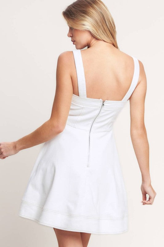 Denim White Dress