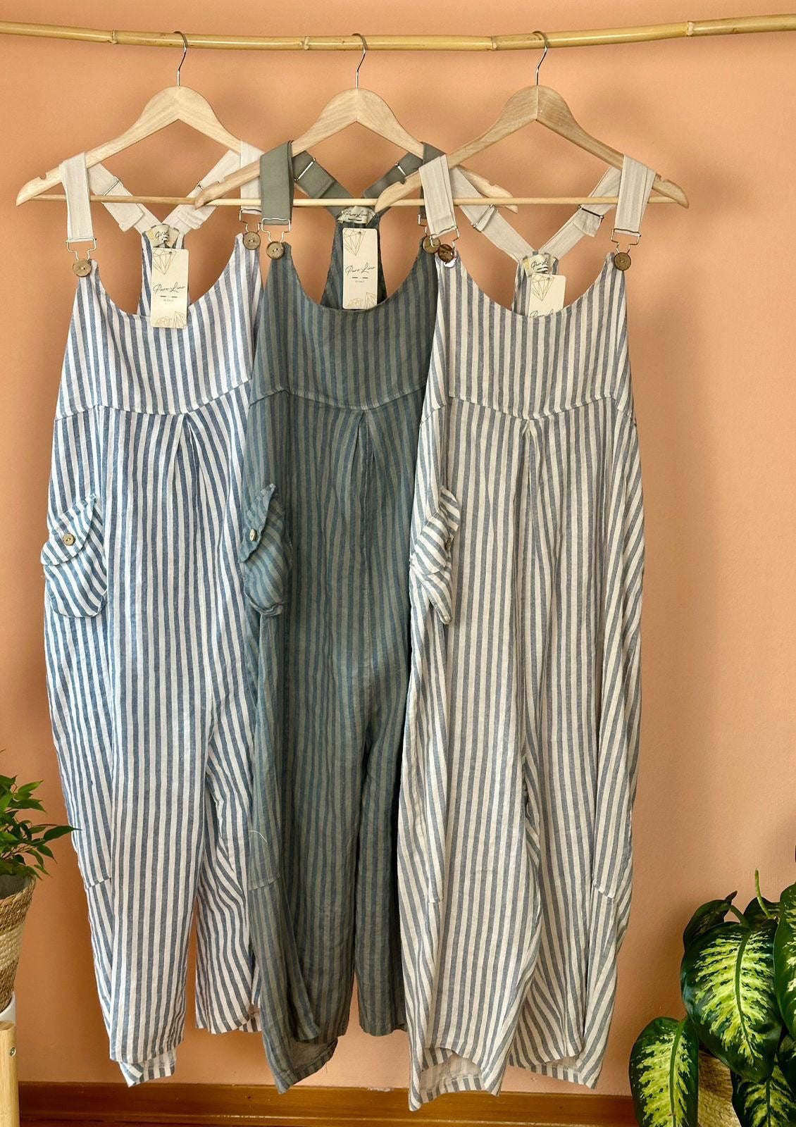 Linen Striped Jumpsuit