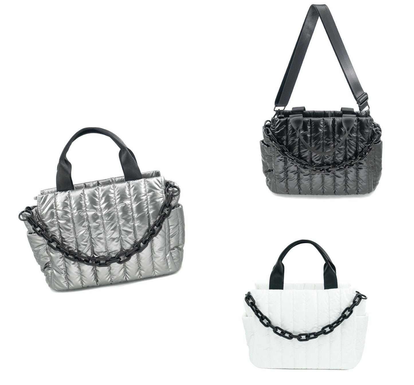 Puffer Bag- Pewter