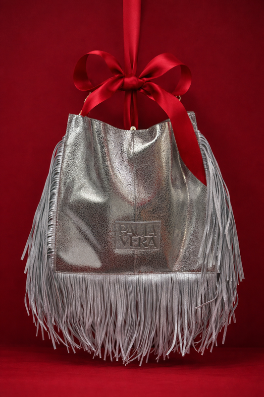 Vera’s Leather Bag- Silver