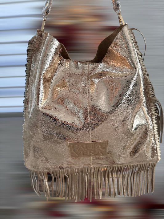 Vera Leather Bag- Gold