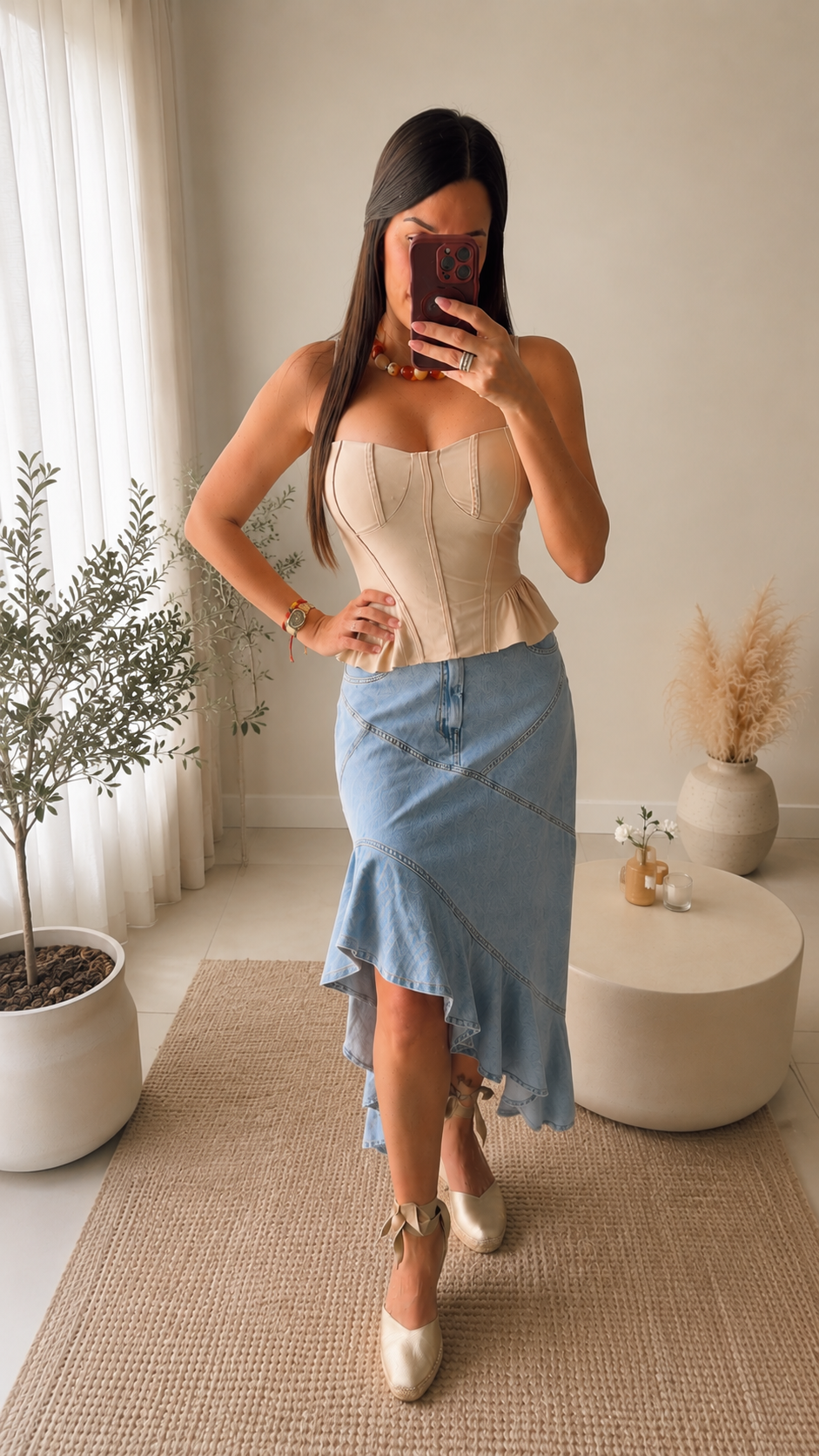 Asymmetrical Denim Skirt