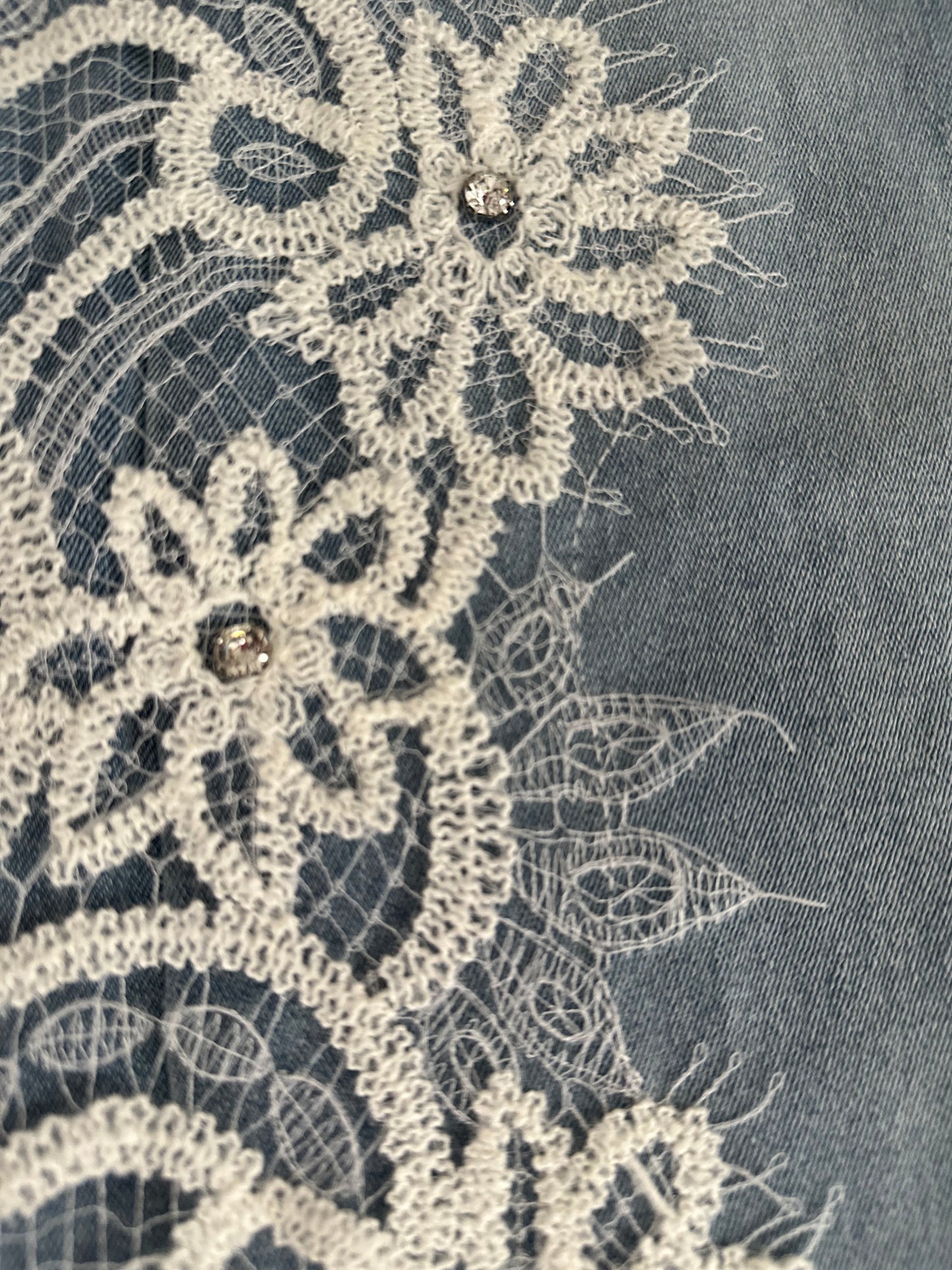 Sided Lace Blue Denim